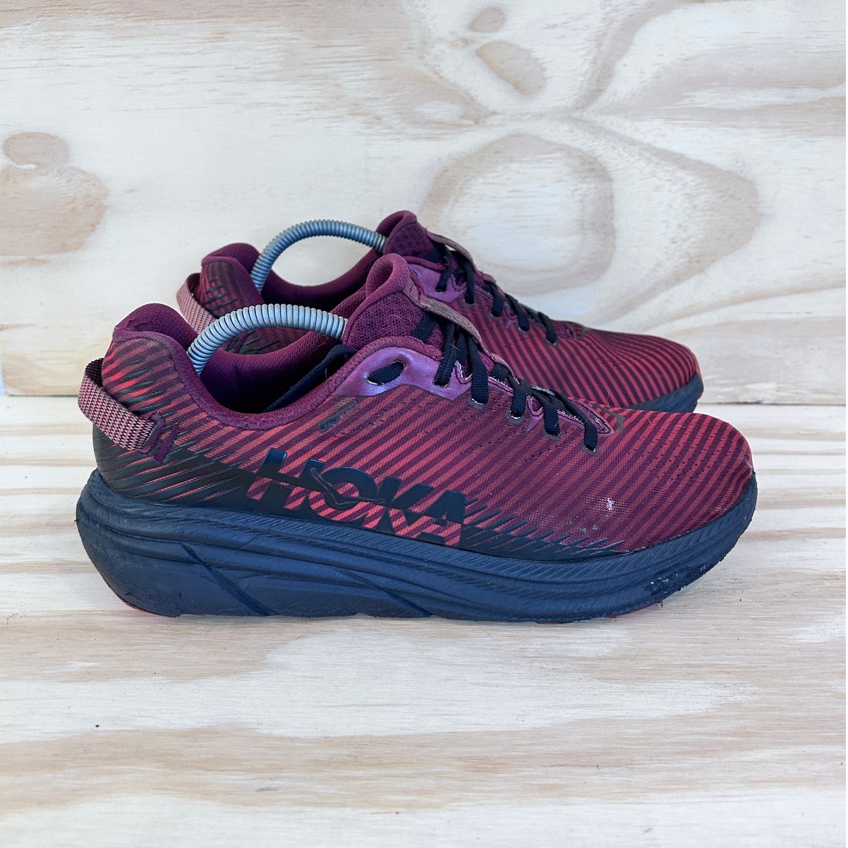 Hoka One One Men's Maroon And Black Athletic Running Shoes